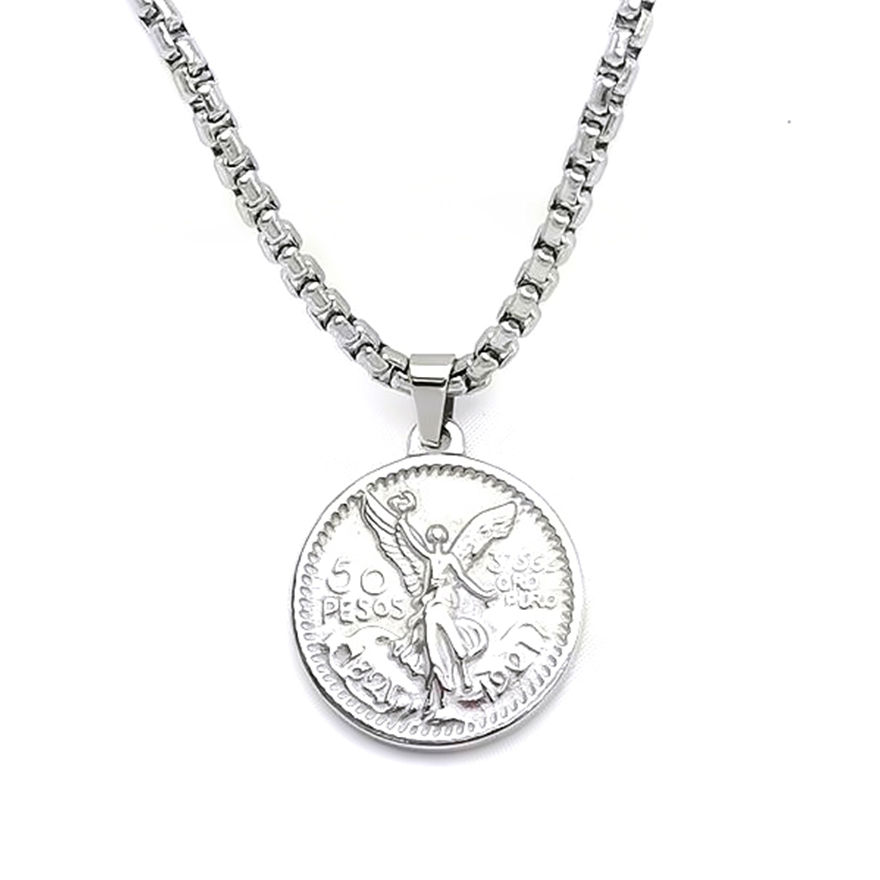 50 Pesos Münze Anhänger Halskette Doppelseitig Mexico Peso Männer