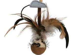 Trixie Steh-auf-Federball mit Maus - 15 cm