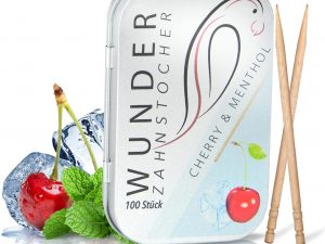 Wunderzahnstocher-Kirsch/Menthol Metallbox (100 Stück)