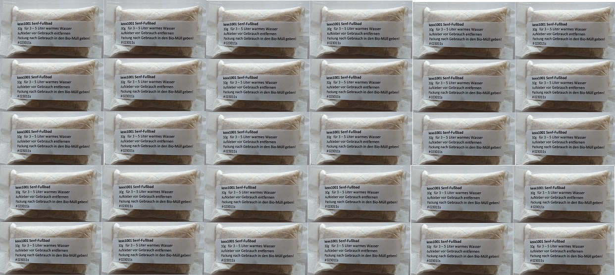 Senf-Fußbad 30g Beutel kexx1001 Senf geschrotet hygienisch Beutel voll kompostierbar – Bild 9